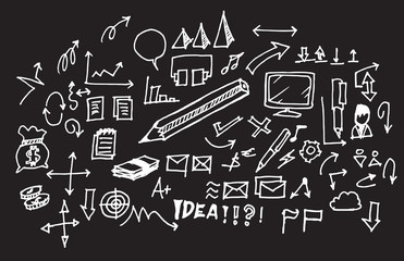 Business doodles sketch vector ink eps