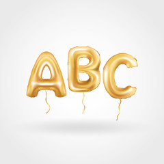 ABC gold letter balloons