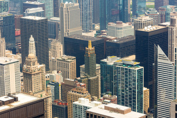 Naklejka premium Chicago downtown closeup