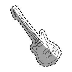 Fototapeta na wymiar electric guitar instrument icon over white background. vector illustration