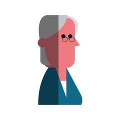 old woman face cartoon icon over white background. colorful design. vector illustration