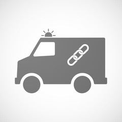 Isolated ambulance with a chain
