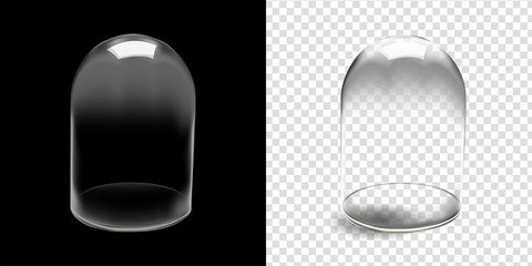 Glass dome vector in black background,..Glass dome vector illustration isolated and transparent © NaJaa99