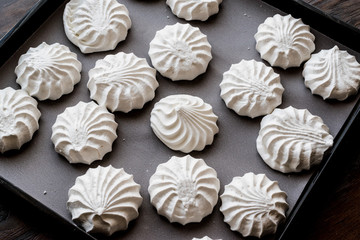 Turkish Beze or Meringues on tray