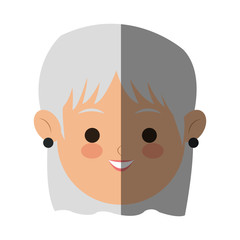 old woman face cartoon icon over white background. colorful design. vector illustration