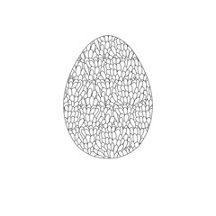 Hand drawn easter egg for coloring book for adult and design ele