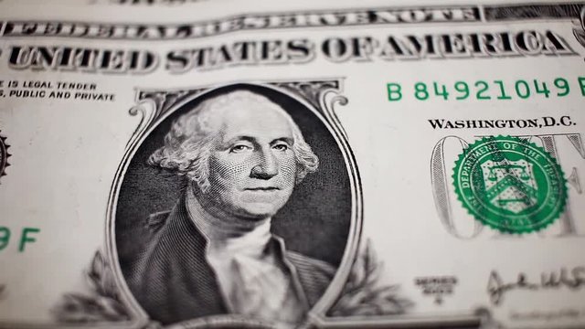 Close up of one dollar note