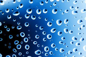 drops of water on a blue background