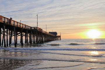 Newport Beach Pier at the sunset - USA