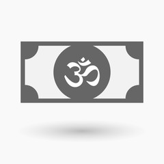 Isolated  bank note with an om sign