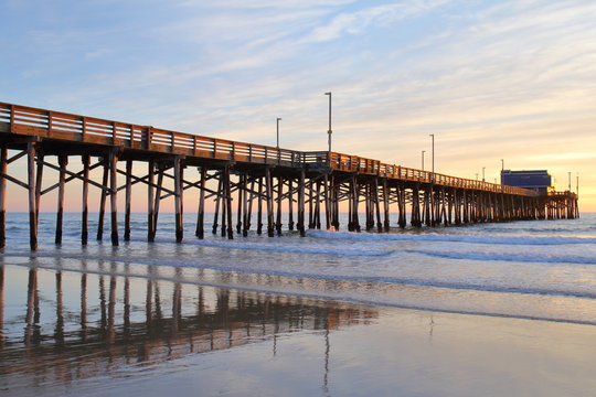 Newport Beach Pier At The Sunset - USA