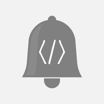 Isolated  bell with a code sign