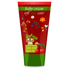 Baby cream tube with kids design