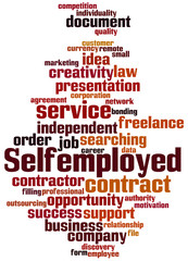 Obraz premium Selfemployed, word cloud concept 7