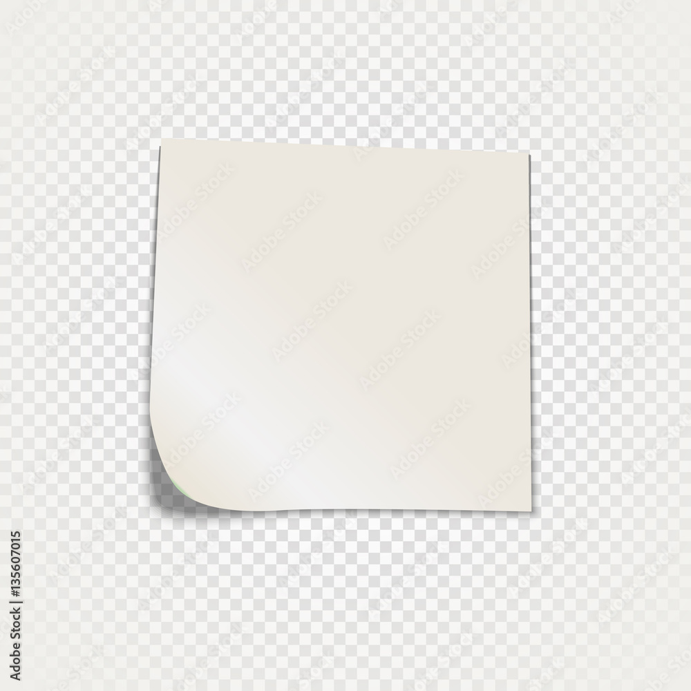 Poster sticky paper template isolated on transparent background
