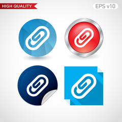Clip icon. Button with clip icon. Modern vector.