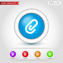 Clip icon. Button with clip icon. Modern vector.