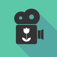 Long shadow cinema camera with a tulip