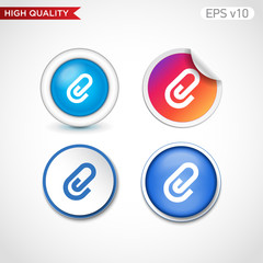 Clip icon. Button with clip icon. Modern vector.