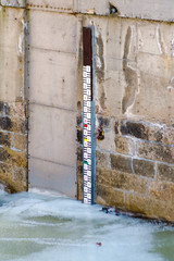 Water level in the river - a water-measuring post
