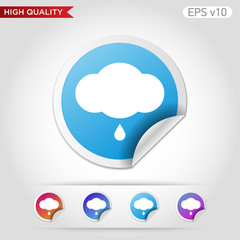 Rain icon. Button with rain cloud icon. Modern vector.