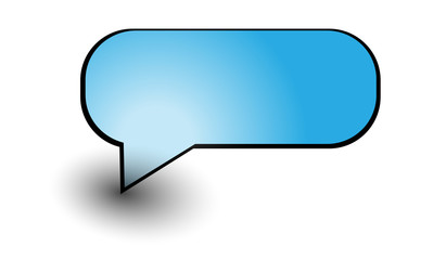 Message phone icon with shadow. Blue color with gradient. Concept of communication