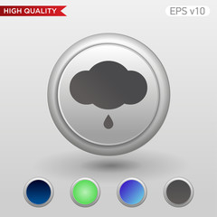 Rain icon. Button with rain cloud icon. Modern vector.