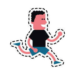 boy cartoon icon over white background. colorful design. vector illustration