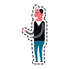 man cartoon icon over white background. colorful design. vector illustration