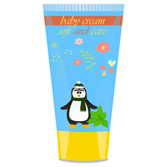 Baby cream tube with kids design