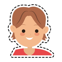 happy boy cartoon icon over white background. colorful design. vector illustration