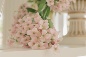 Beautiful bouquet of flowers in a coffee shop.