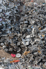 Heaps of Sorted Material in a Recycling Facility
