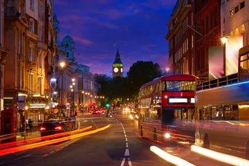 Keuken spatwand met foto London Big Ben from Trafalgar Square traffic © lunamarina