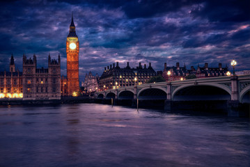 Fototapeta na wymiar Big Ben Clock Tower London at Thames River