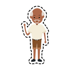 old man cartoon icon over white background. colorful design. vector illustration