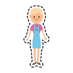 woman cartoon icon over white background. colorful design. vector illustration