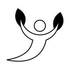human silhouette ecology icon vector illustration design