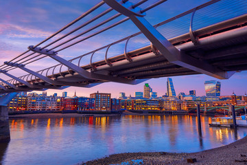 London Millennium bridge skyline UK