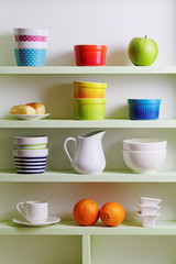 Kitchen shelf arrangement.
