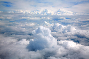 Clouds sea aircraft view aerial dramatic