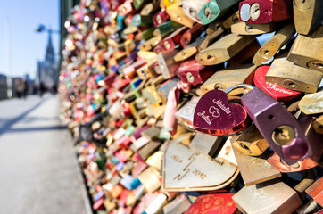 love locks at the Hohenzollern Bridge in Cologne/ Germany