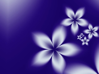 Abstract flowers on a blue background