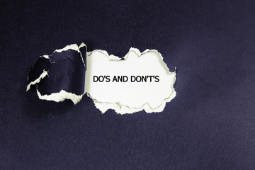 Do's and Don't's Message written under torn paper.