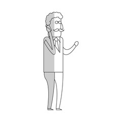 man using a smartphone cartoon icon over white background. vector illustration