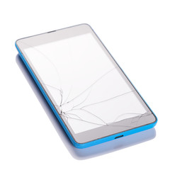 Broken screen on smartphone