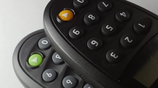 Internet Banking secure pin generator turning on a white background, close-up