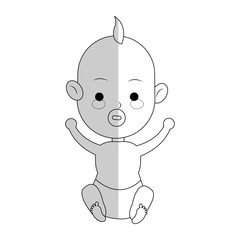 baby cartoon icon over white background. vector illustration
