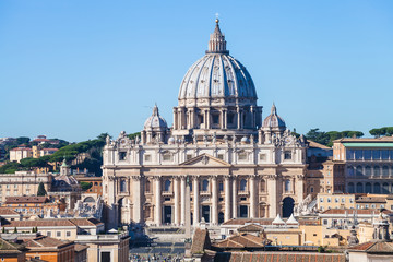 Fototapeta na wymiar Papal Basilica of St Peter and square in Vatican