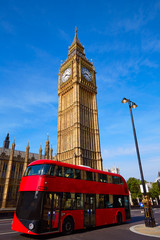 Big Ben Clock Tower and London Bus